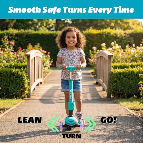 Image of SKIDEE Kick Scooter for Kids Ages 3-5 | Foldable 3 Wheel Scooter with Lean-to-Steer, Adjustable Height, Removable Seat & LED Light Wheels | Toddler Scooter Up to 12 Year Old Boys /Girls