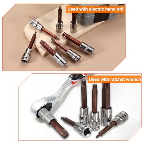 Llave M18 de vaso triple cuadrada de acero S2 de alta resistencia para mecánica de precisión 7