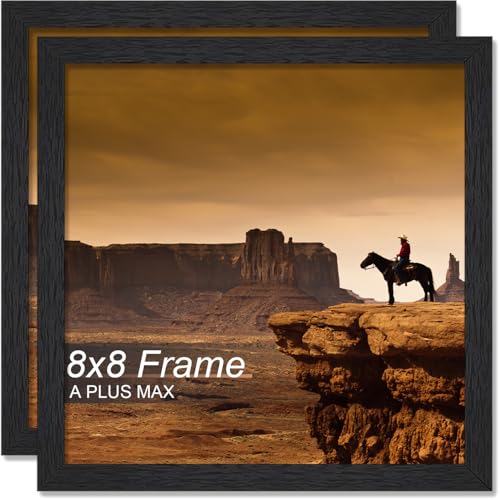 A PLUS MAX 8x8 Picture Frame Set of 2, Black Engineered...