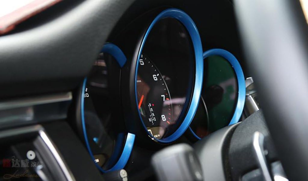 Eppar® Decorative Gauge Pod Trims for Porsche Macan 2014 2015 2016 (Blue)