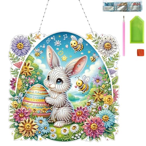 DIY Diamond Painting Ostern Osterhase Bastelset, 5D Diamond Painting...