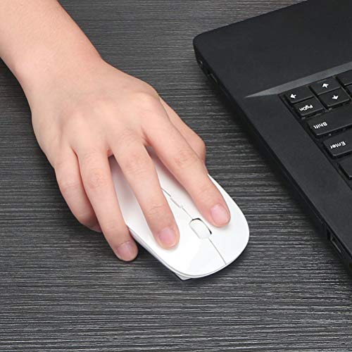 Tonor Inalámbrico Ratón Bluetooth Silencioso Recargable Super Delgado Revolución del Poder Nuevo Modelo Blanco