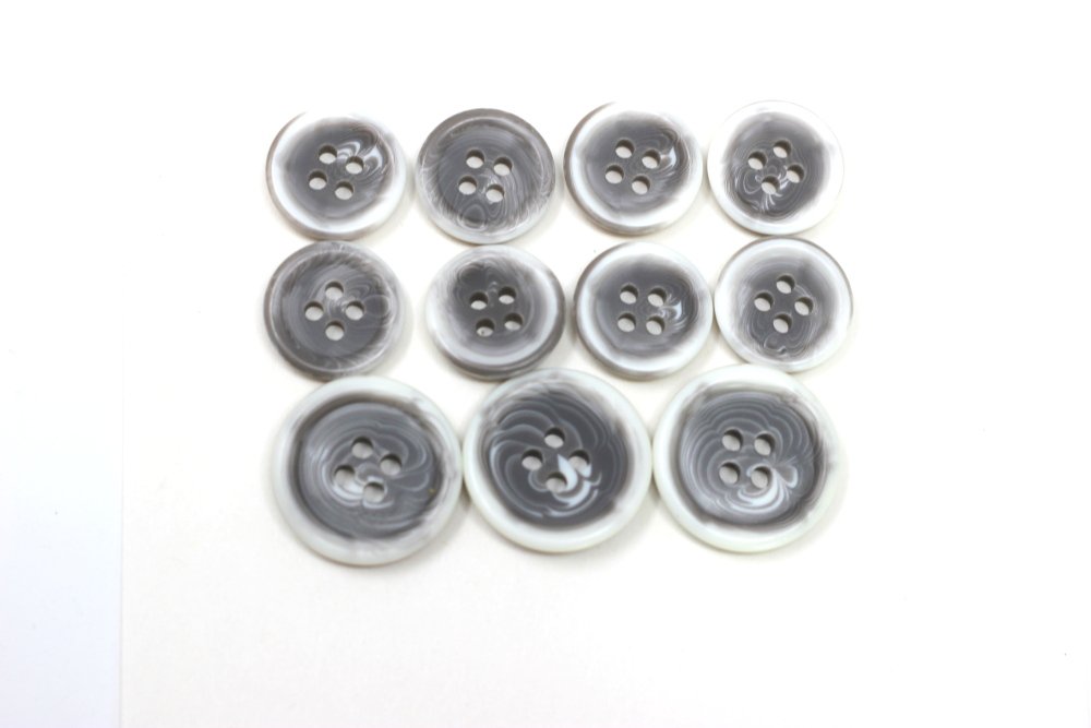 Dark Gray/White Italian Tailor 11 Button Set - Suit, Uniform, Coat, Jacket