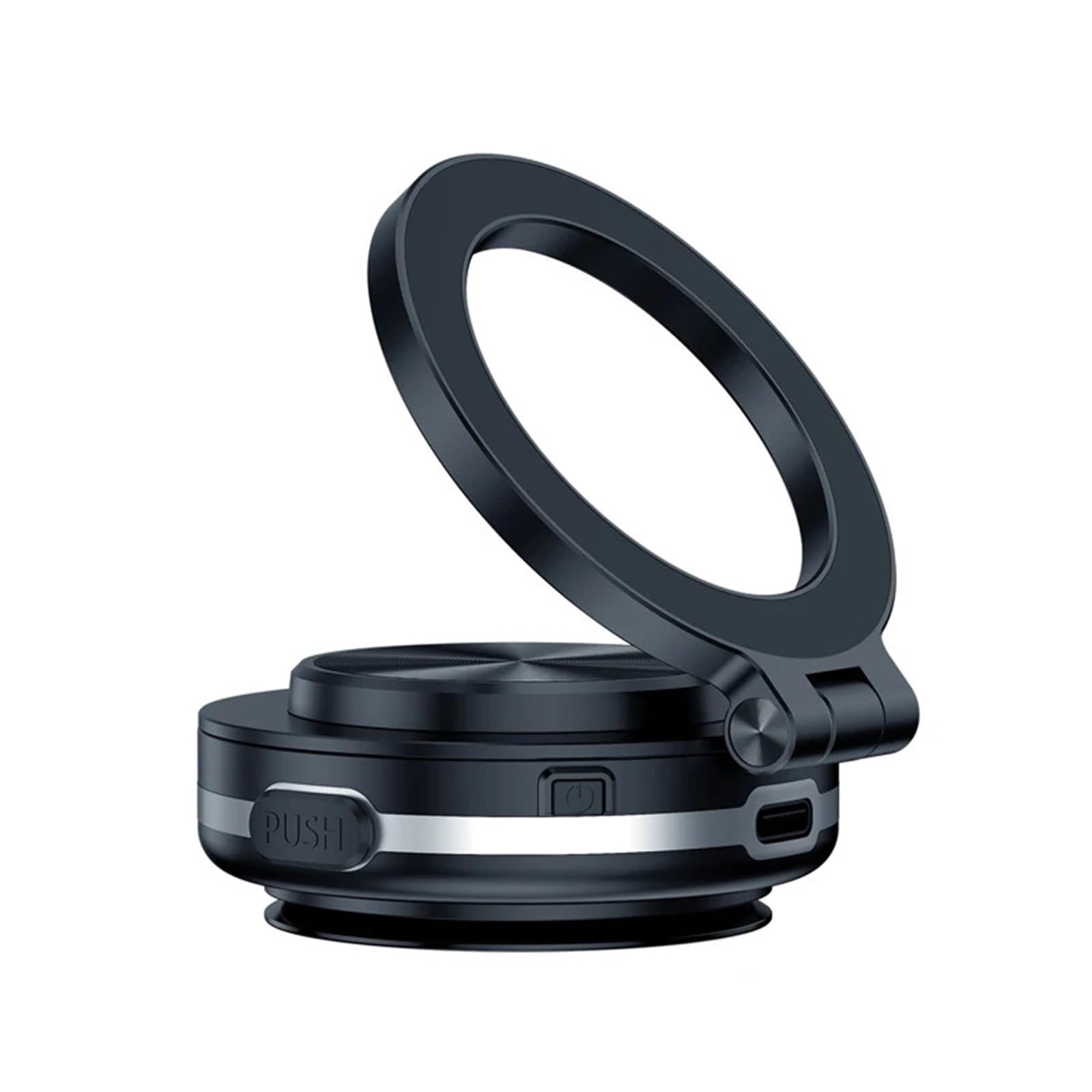 Soporte Movil Coche Supporto Telefono Auto Supporto girevole pieghevole con ventosa magnetica per vuoto Rotazione a 360 ° per supporto per telefono elettrico con supporto girevole sottovuoto(Black)