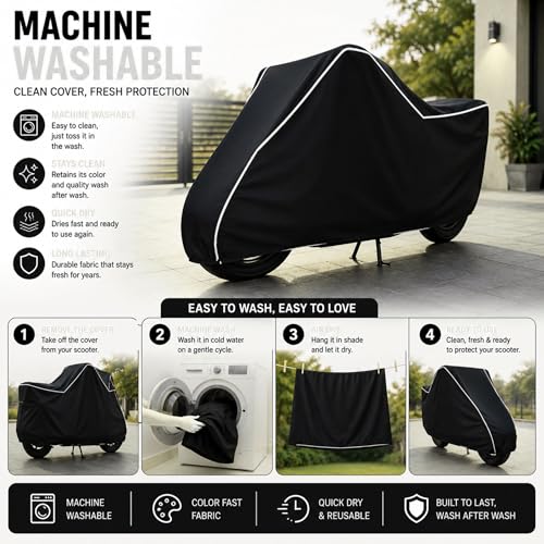 Image of SafeCovers Bike Body Cover for Pulsar 150 Cover for Rain & Dust | Water Resistant, Dustproof, UV Protection, Scratchproof | Heavy Duty Outdoor Motorcycle Cover with Elastic & Windproof Design