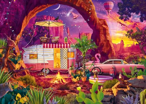 Schmidt Spiele 58574 Jeff Haynie, Paradis du Camping dans Le désert, Puzzle à 1000 pièces