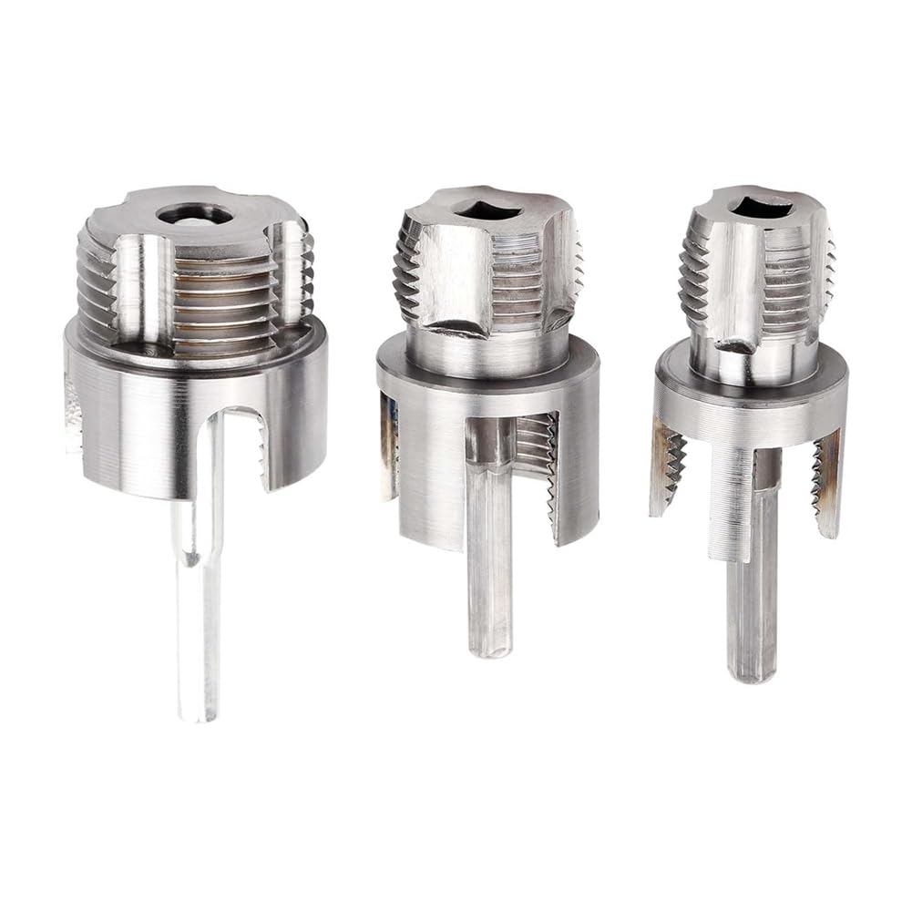 Jnchdghwa As Shown Threader Kit- Internal& External Pipe Threading Tool(3 Pcs), 1/2", 3/4", 1" Pvc Plastic Pipe Cutter Set
