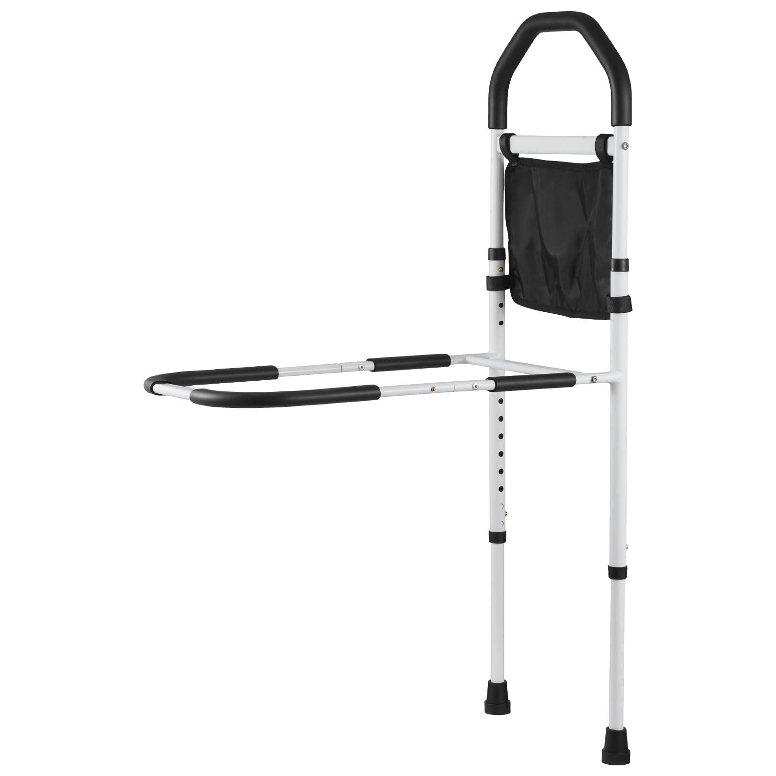VEVOR Barrière de lit pour Personnes âgées, Barre d’Appui pour lit avec Pied de Support et Main Courante en PU, Hauteur réglable, Tube en Acier au Carbone, Rampe d'assistance de Chevet pour Patients