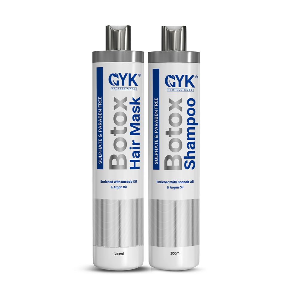 GYK Professional BTOX Combo | Shampoo 300ml + Hair Mask 300ml | Sulphate & Paraben Free | Enriched with Argan Oil & Baobab Oil-image-27
