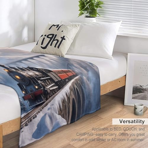 Manta de franela para sofá de 180x200 cm estilo tren de vapor multiusos 7