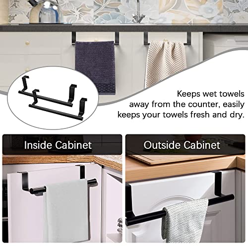 Foto von THATSRAD 2 Pack Türhandtuchhalter Küche Geschirrtuchhalter Küchenhandtuchhalter zum Einhängen 23cm Küchenschrank ohne Bohren Handtuchstange Tür für Schubladen Schranktüren