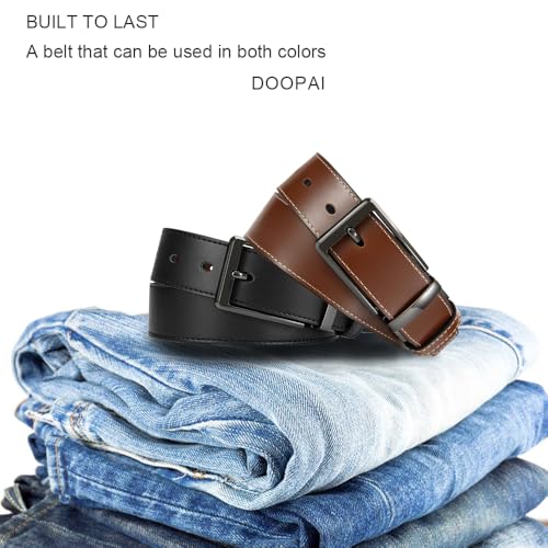 Image of DOOPAI Reversible Leather Belt for Men 1.25 inch - Dual Sided Dress and Casual Belt, Trim to Fit, 2 Styles in One Belt