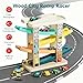 TOP Bright Toddler Wooden Race Track Car Ramp Toys for 1 2 Year Old Baby Motor Skills Race Tracks Car Ramp Vehicle Playsets with 4 Mini Cars and 1 Car Garage