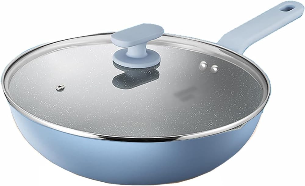Amazon｜蓋付き中華鍋、アルミ合金フライパン、ハンドル付きソースパン