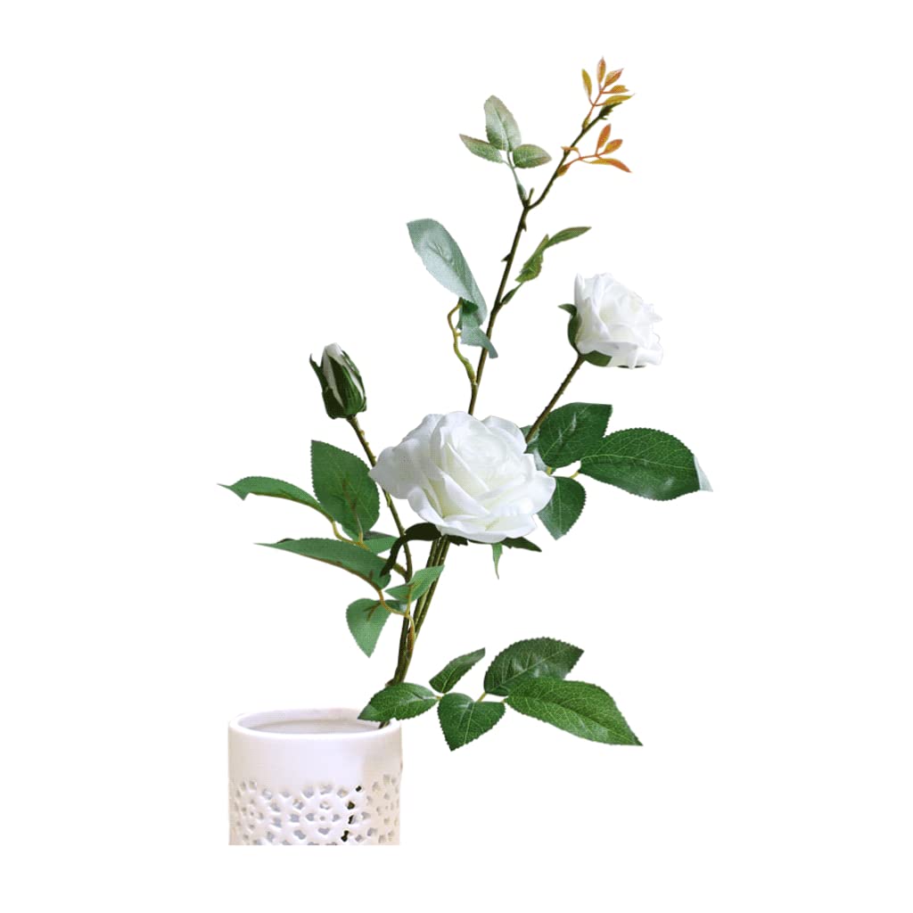 PULASSI Artificial Flowers for Decoration Artificial Rose Bouquets Fake Roses Bridal Bouquets Floral Artificial Fake Flowers Table Centerpiece Office Home Party Decor Fake Flowers for Home
