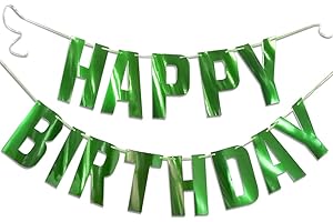 Glossy Green Happy Birthday Garland for Splendid Party Decor