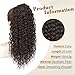 AISI BEAUTY Curly Drawstring Ponytail Hair Extension for Women 20 Inch Natural Looking Synthetic Clip in Ponytail for Daily Party Use (Dark Brown)