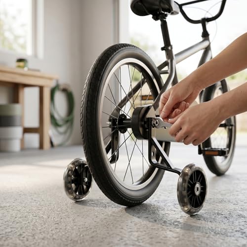 Ruedas de Entrenamiento para Bicicleta Asixxsix para Bicicletas Infantiles de 12, 14, 16, 18 y 20 Pulgadas, Reforzadas con Soporte Grueso y Ruedas PU Ampliadas, Ajustables en Altura, Estabilizador para Bicicleta miniatura 2