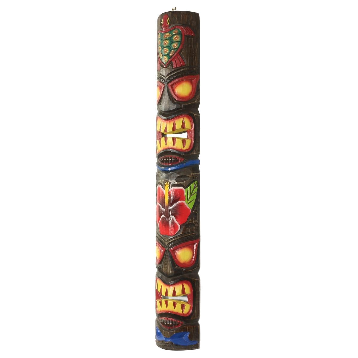 Maori Maske Wanddeko Wandbild Deko Holz Exotisch Partykeller Dekomaske zum aufhängen Tiki 100 cm