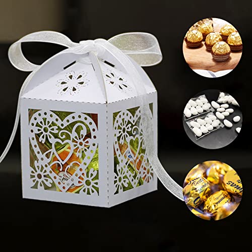 Azexcy 50 Pezzi Scatola Regalo di Nozze con