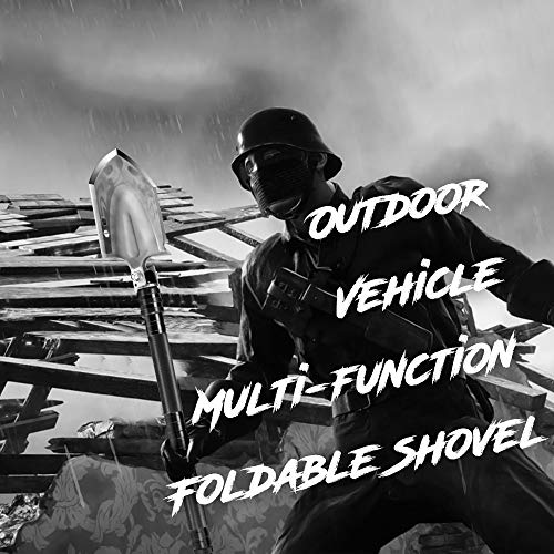 Folding Shovel Military Survival Shovel Multifunction Camping Shovel Compact Backpacking Shovel for Hunting, Camping, Hiking, Fishing, Gardening and Emergency