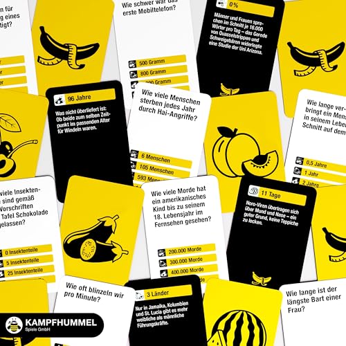 KAMPFHUMMEL Kampf gegen das Spießertum Zwanzig Zentimeter – Das witzige Schätzspiel | Verrücktes Schätz- und Ratespiel ab 17+ nur für Erwachsene | 2-6 Personen | Unnützes Wissen mit schwarzem Humor
