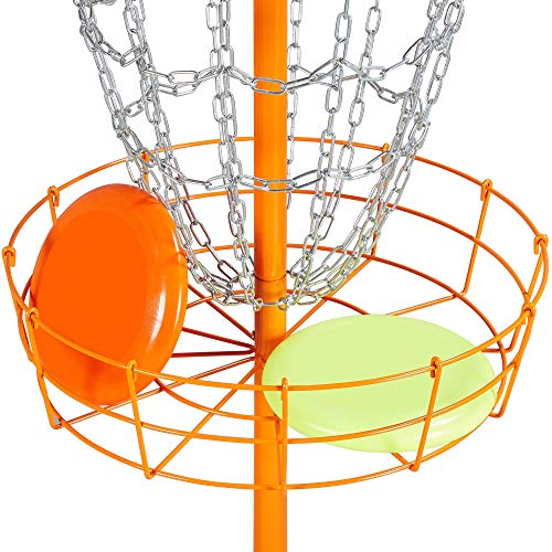 Image of Yaheetech Disc Golf Basket Portable Disc Golf Practice Set 12 /24 Chain w /Basket Target and Double Steel Chains for Outdoor