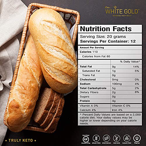 Extra White Gold Pizza, Bread & Biscuit Mix, Keto Baking Mix, Low Carb