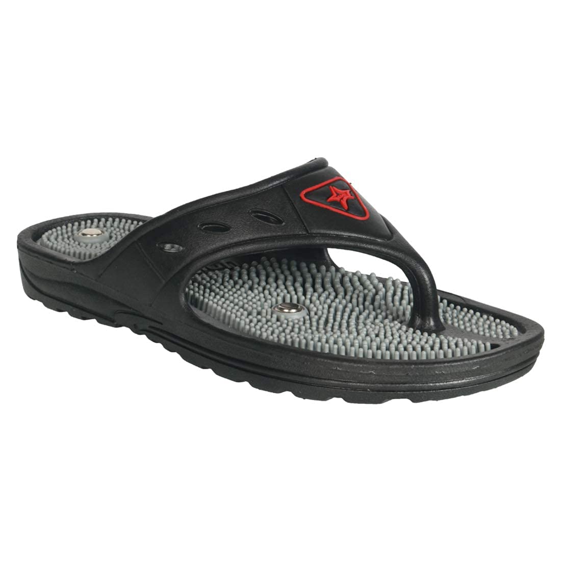 R A Products Jgk Product Unistar Unisex Acupressure Slippers - Gh-01,Black,(6)