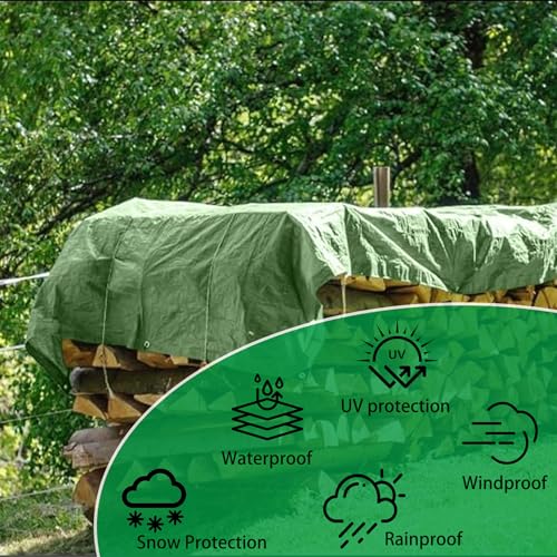 Lona protectora impermeable de 130x210 cm multiusos verde 400 g/m² 3
