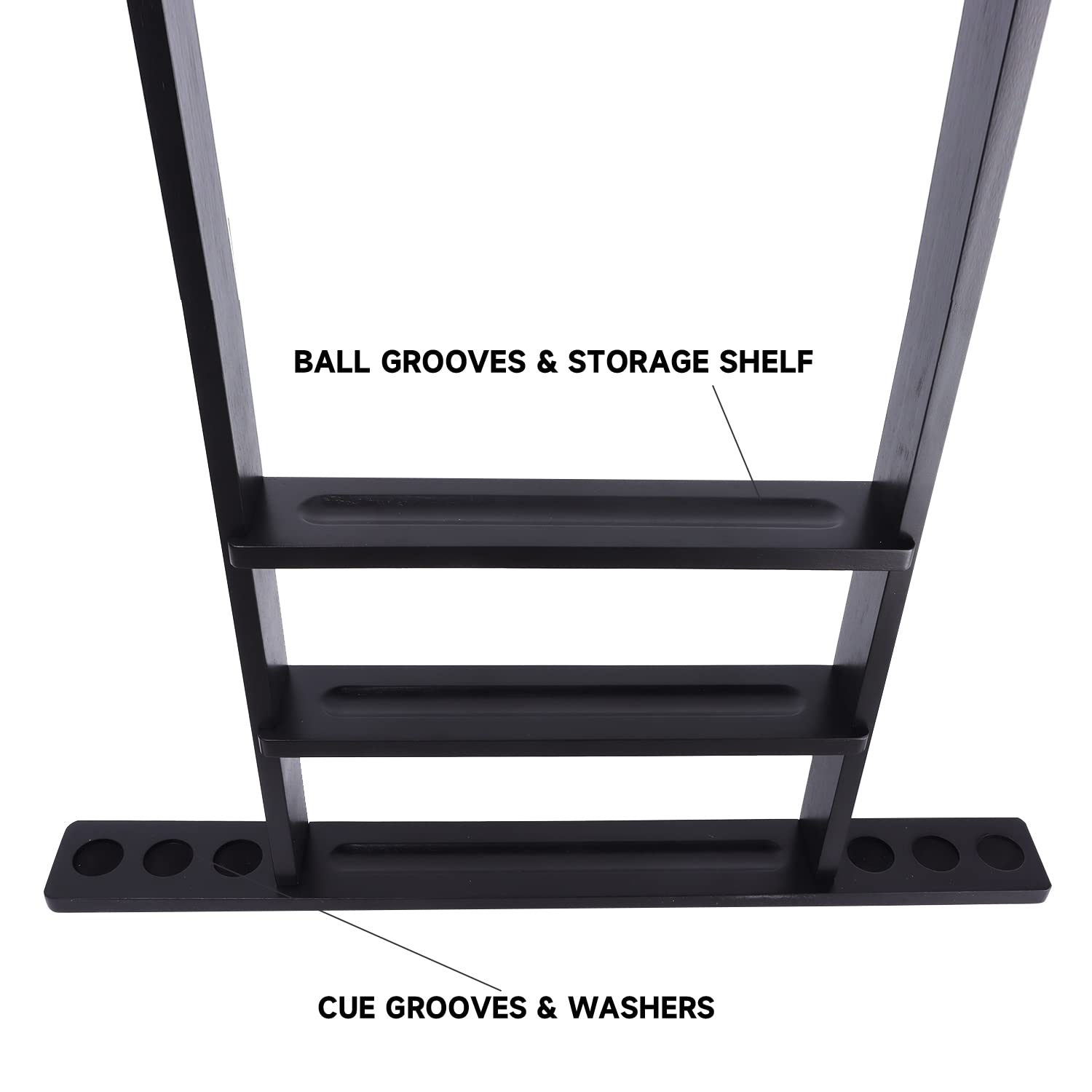 Support Mural Pour Queues De Billard GSE - Peut Contenir 6 Queues, Boules Et Accessoires - Bois Massif Gris Brossé