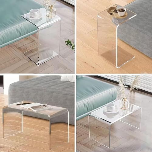 Table d'appoint en acrylique en C et table basse salon - 8