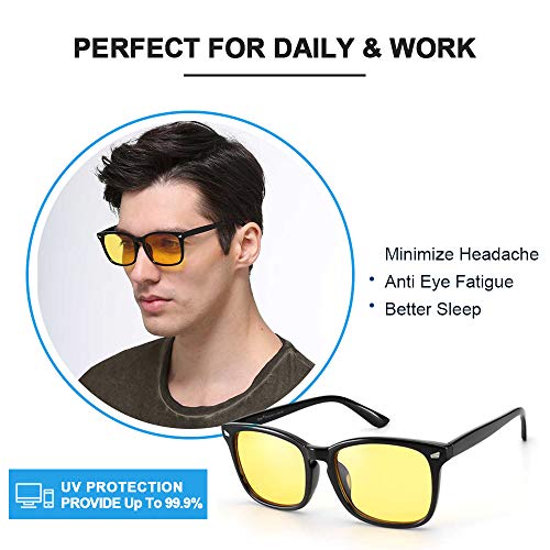 Image of Cyxus Blue Light Glasses Men Women Reduce Eye Strain UV400 Protection 8082 | Eye Protection,Classic Sqaure Frame,Ideal for Computer Screen Office Work Daily Wear