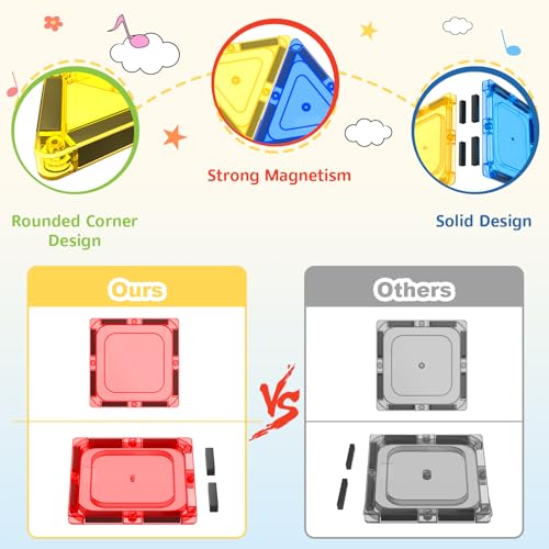 Coodoo 60-Piece Magnetic Building Tiles (Rainbow Theme) — view 5