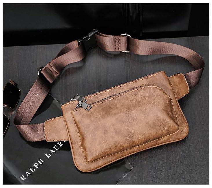 Men's Leather Sling Bag,Chest Shoulder Backpack, Water waterproof Crossbody Bag2
