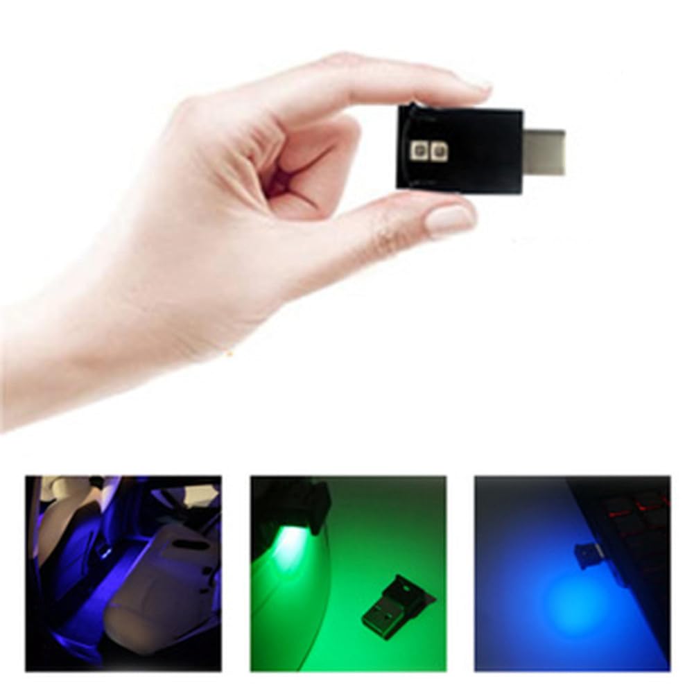 Mini USB-C LED RGB Luce Luminosità Regolabile 8 Colori Cambiabili per Auto, Laptop, Tastiera Atmosfera Luce Notturna Facile da Usare, 500406494