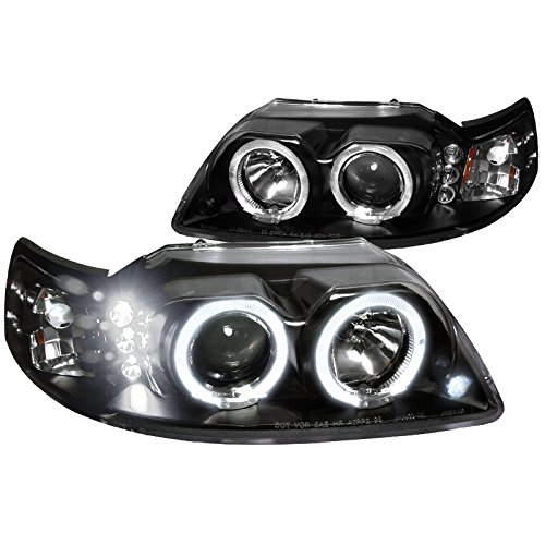 Spec-D Tuning 2LHP-MST99JM-TM Ford Mustang Led Halo Black Projector Head Lights