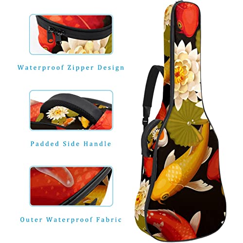 Housse étanche pour guitare acoustique avec double bandoulière et poche Motif floral, Multicolore 05, 42.9×16.9×4.7 in… - Les Beatles, Paul McCartney, John Lennon, RIngo Starr, George Harrison Housse étanche pour guitare acoustique avec double bandoulière et poche Motif floral, Multicolore 05, 42.9x16.9x4.7 in… – Image 5