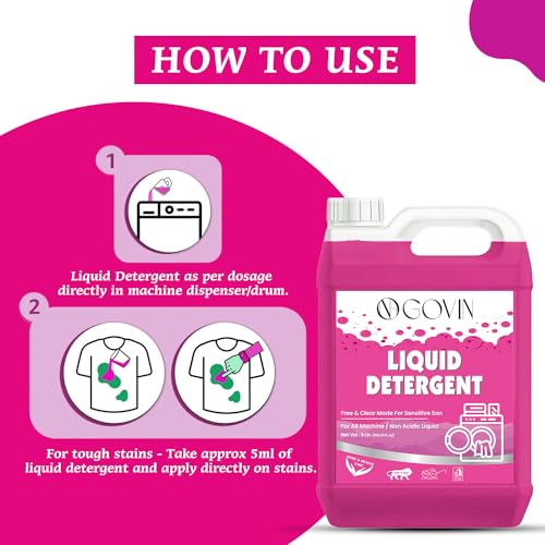 Image of GOVIN WASH Detergent Liquid for Washing Machine blue and pink combo pack of -2.