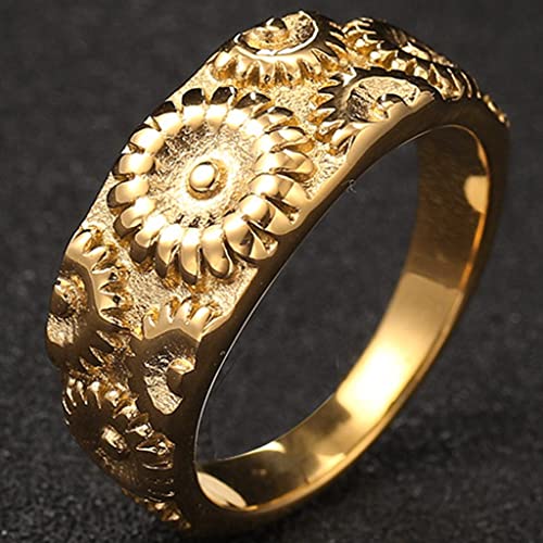 Jude Jewelers Stainless Steel Retro Vintage Sun Flower Floral Wedding Band Cocktail Party Holiday Ring3