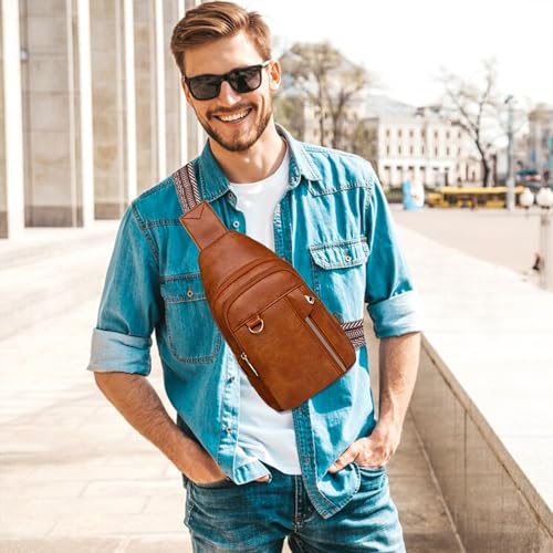 Image of Farcauo Cross Body Bags for Woman Men Sling Bag Chest Bag with Adjustable Strap Crossbody Handbags Women's Crossbody Bags