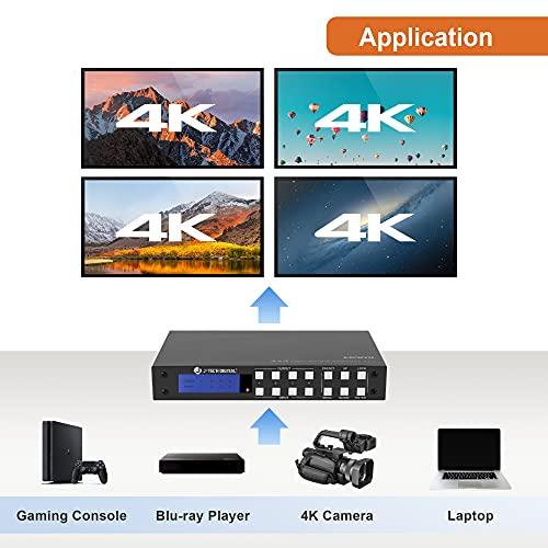 Matriz HDMI 4K 4x4 J-Tech Digital con audio y control web JTECH-4KM44A 5