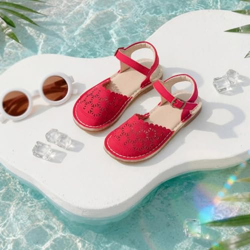 Image of THEE BRON Toddler Floral Cutout Closed Toe Sandals for Girls Breathable Summer Shoes