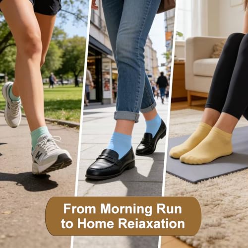Image of Womens Ankle Socks Cotton No-Show Comfortable Low-Cut Liner Kraft Paper Gift Box