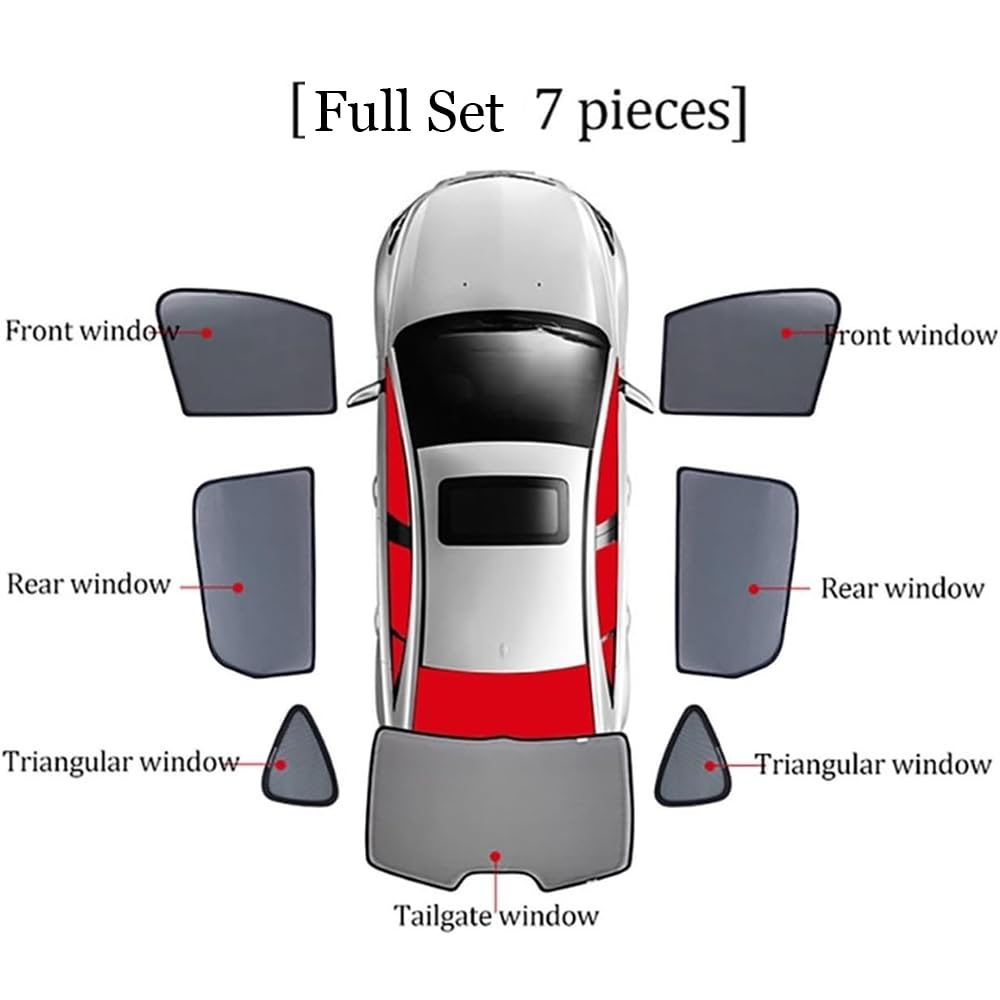 Ventana Parasol Coche para X5 G05 F95 2018-2023 IX5, Cortina Lateral Magnético Parasoles Protección UV Proteger del Sol, Full Set- 7Pcs