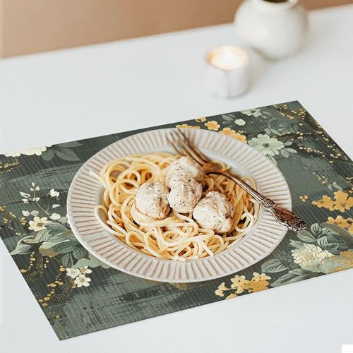 Set de table PVC tissé lot de 6 ambre clair 45x30 cm antidérapant - 8