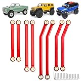 Hobbypark High Clearance Links Set Upgrades for Axial SCX24 C10 AXI00001 Wrangler JLU AXI00002 Bronco AXI00006 1/24 RC Crawler Car (Red)