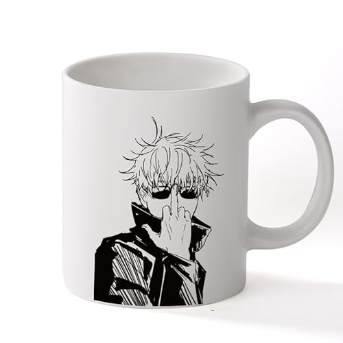 PUMPCAR 12 oz Mug anime cup Gojo Coffee for Anime Lovers Office Home Manga Anime Gifts accessories hot and cold drinks (Gojo finger) - Gojo finger