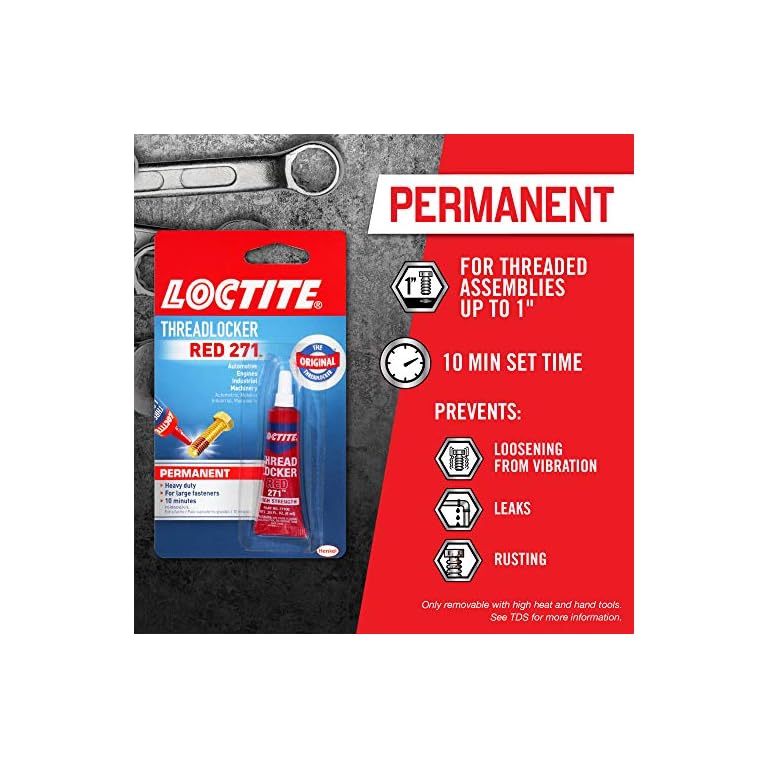 Loctite Threadlocker Red 271 Permanent Thread Lock Glue for Nuts