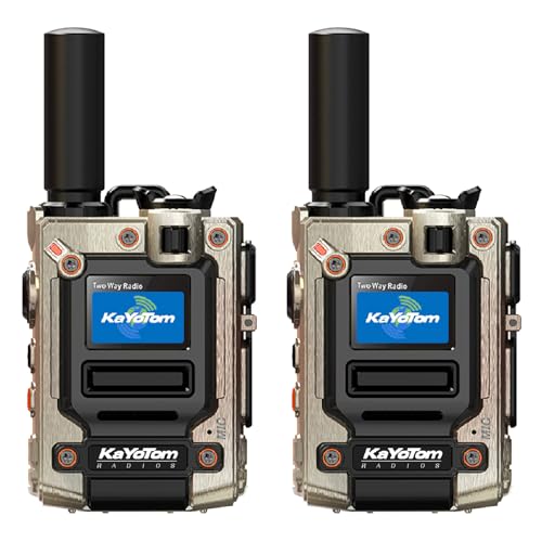 Global Walkie Talkie Long Range, Nationwide PTT Two-Way Radio with AI Noise Cancellation, Encrypted Communication, Flashlight, Compact Design for Security, Outdoor, Business Use